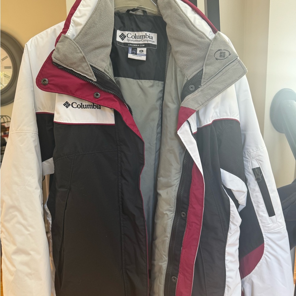 Columbia Red, Black, and White Jacket